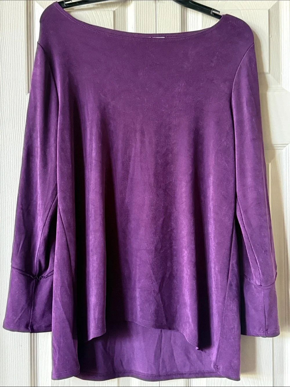 Chico's Travelers Purple Boatneck Long-Sleeve Tunic